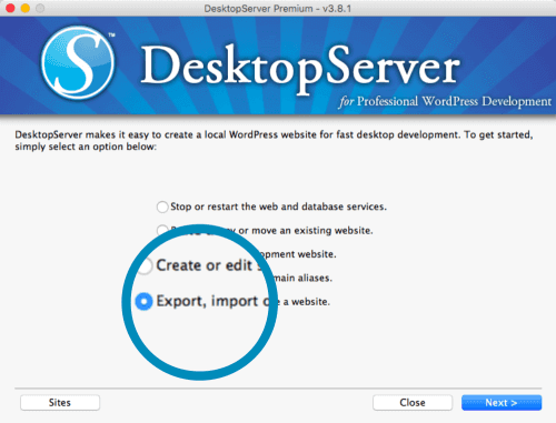 import-site-desktopserver