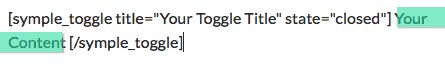 shortcode ของ Toggle