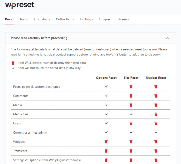 WP Reset รีเซ็ตให้เหมือนใหม่ในพริบตา - WPThaiuser by Ruk-Com