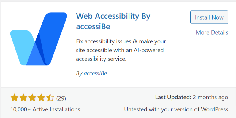 A screenshot of a web accessibility service

Description automatically generated