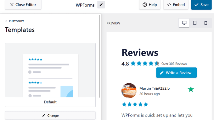 Review Feed Example แสดงรีวิวจากเว็บTrustpilot ด้วย Reviews Feed Pro - WPThaiuser by Ruk-Com