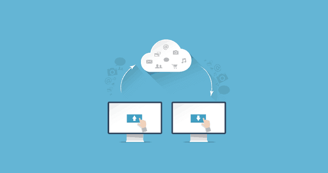 Two computer monitors with a cloud and a cloud

Description automatically generated with medium confidence