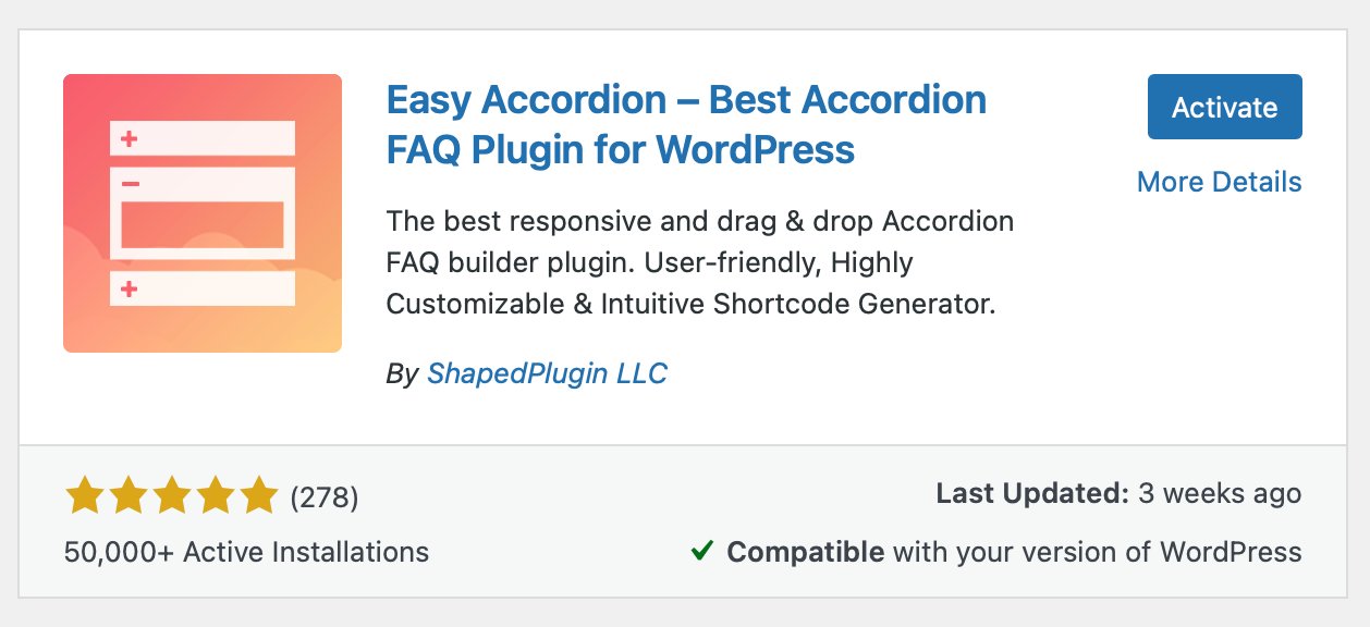 สร้าง FAQ ด้วยปลั๊กอิน Easy Accordion - WPThaiuser by Ruk-Com