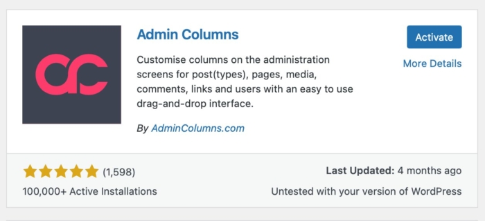 Admin Columns ปลั๊กอินจัดระเบียบคอลัมน์ในหลังบ้าน WordPress ...