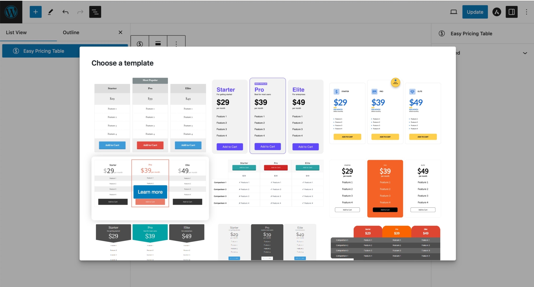 สร้างตารางราคาด้วยปลั๊กอิน Easy Pricing Tables - WPThaiuser by Ruk-Com